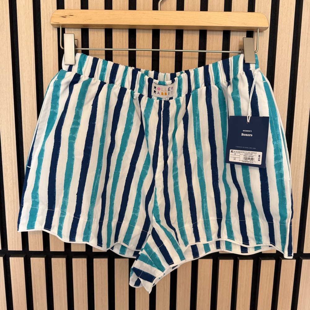 Roller Rabbit x Target Teal and Navy Striped Men's Shorts
